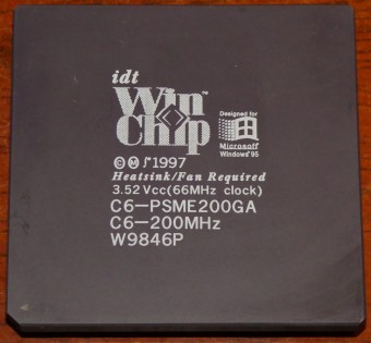 idt WinChip C6 200MHz CPU C6-PSME200GA W9846P Windows 95 1997
